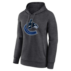 Vancouver Canucks Women's Primary Logo Pullover Hoodie - Charcoal - NHL 5231761