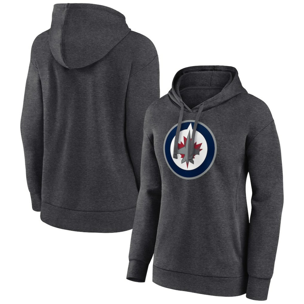 Winnipeg Jets Women's Primary Logo Pullover Hoodie - Charcoal - NHL 5231766