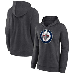 Winnipeg Jets Women's Primary Logo Pullover Hoodie - Charcoal - NHL 5231766