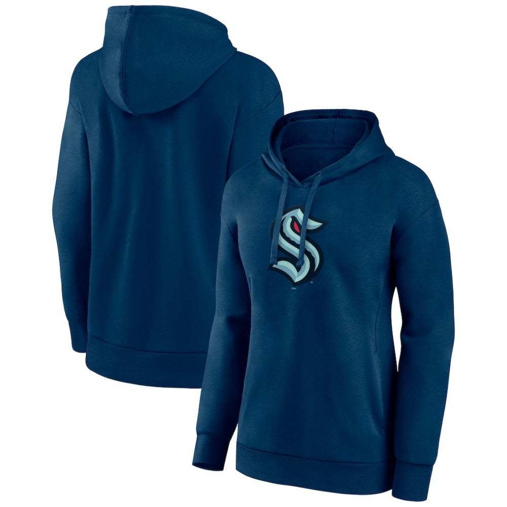 Seattle Kraken Women's Primary Logo Pullover Hoodie - Deep Sea Blue - NHL 5231783