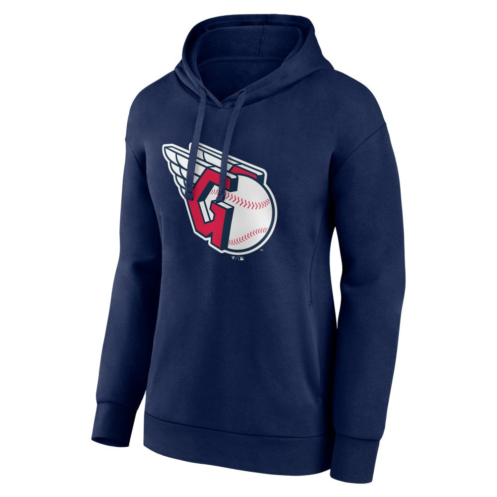 Cleveland Guardians Women's Core Logo Pullover Hoodie - Navy - MLB on Sale