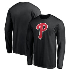 Philadelphia Phillies Official Team Logo Long Sleeve T-Shirt - Black - MLB Sale