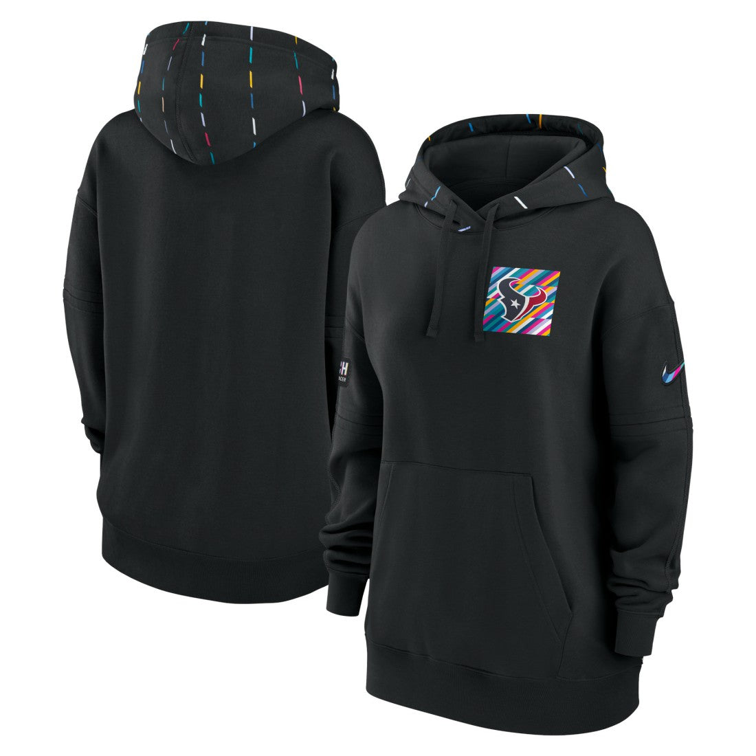 Nike Houston Texans Women's 2023 NFL Crucial Catch Club Pullover Hoodie Black