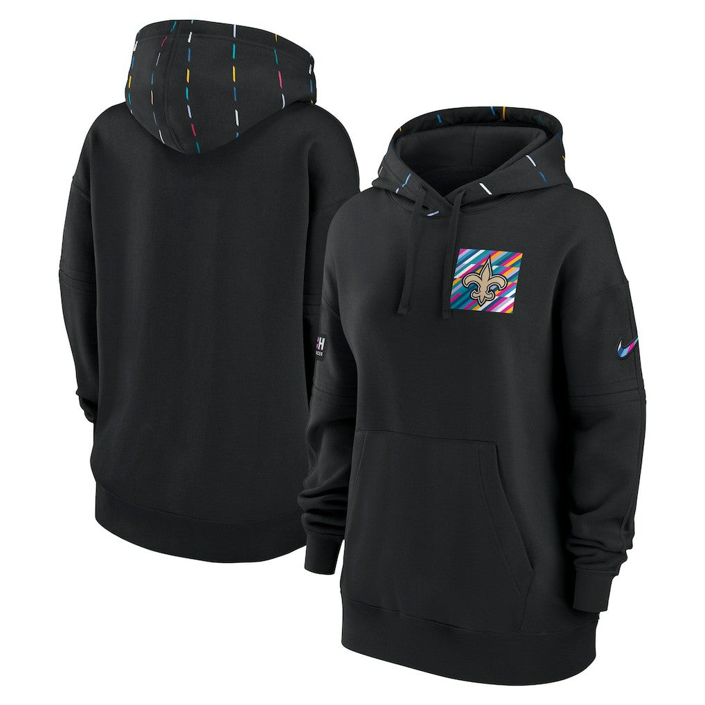 Nike New Orleans Saints Women's 2023 NFL Crucial Catch Club Pullover Hoodie Black