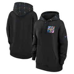 Nike New Orleans Saints Women's 2023 NFL Crucial Catch Club Pullover Hoodie Black