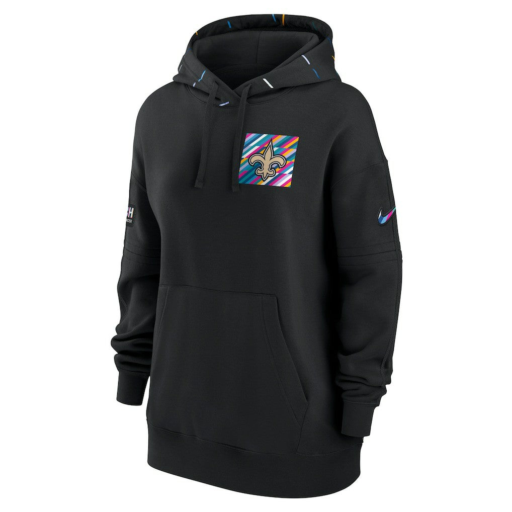 Nike New Orleans Saints Women's 2023 NFL Crucial Catch Club Pullover Hoodie Black