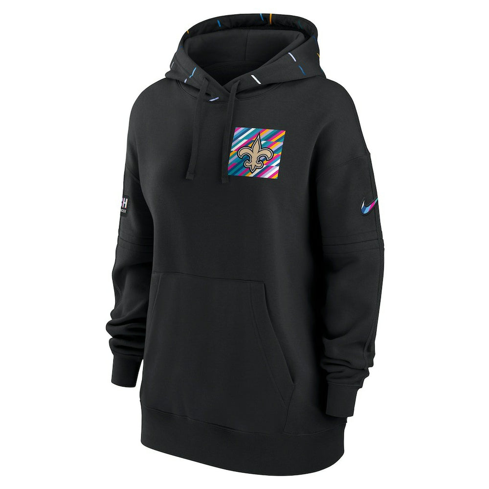 Nike New Orleans Saints Women's 2023 NFL Crucial Catch Club Pullover Hoodie Black