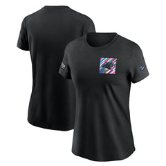 Nike Carolina Panthers Women's Crucial Catch Sideline Tri-Blend T-Shirt Black