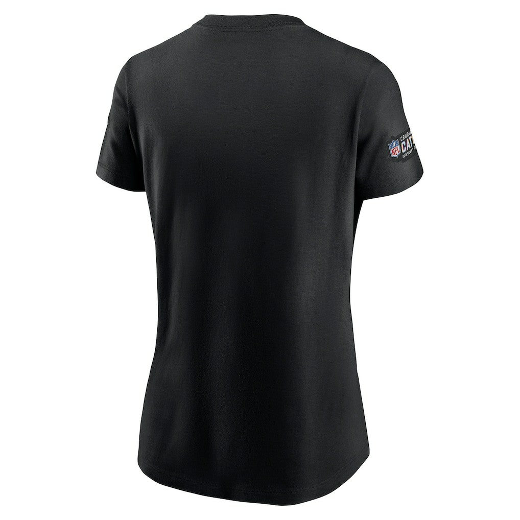 Nike Carolina Panthers Women's Crucial Catch Sideline Tri-Blend T-Shirt Black
