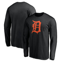Detroit Tigers Official Team Logo Long Sleeve T-Shirt - Black - MLB on Sale