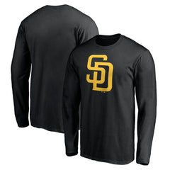 San Diego Padres Official Team Logo Long Sleeve T-Shirt - Black - MLB Sale