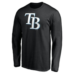 Tampa Bay Rays Official Team Logo Long Sleeve T-Shirt - Black - MLB Lifestyle