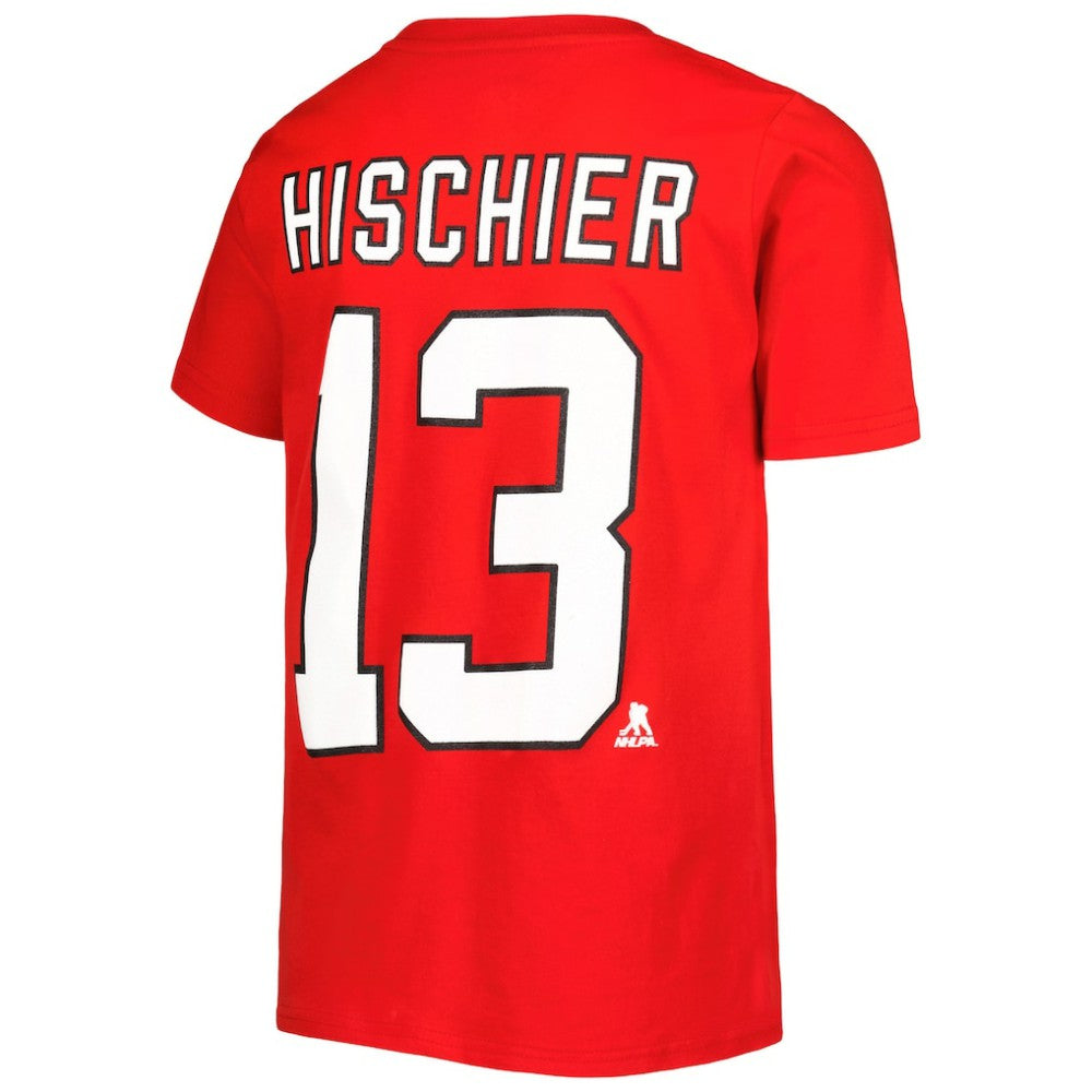 Nico Hischier New Jersey Devils Youth Player Name & Number T-Shirt - Red - NHL 5232959