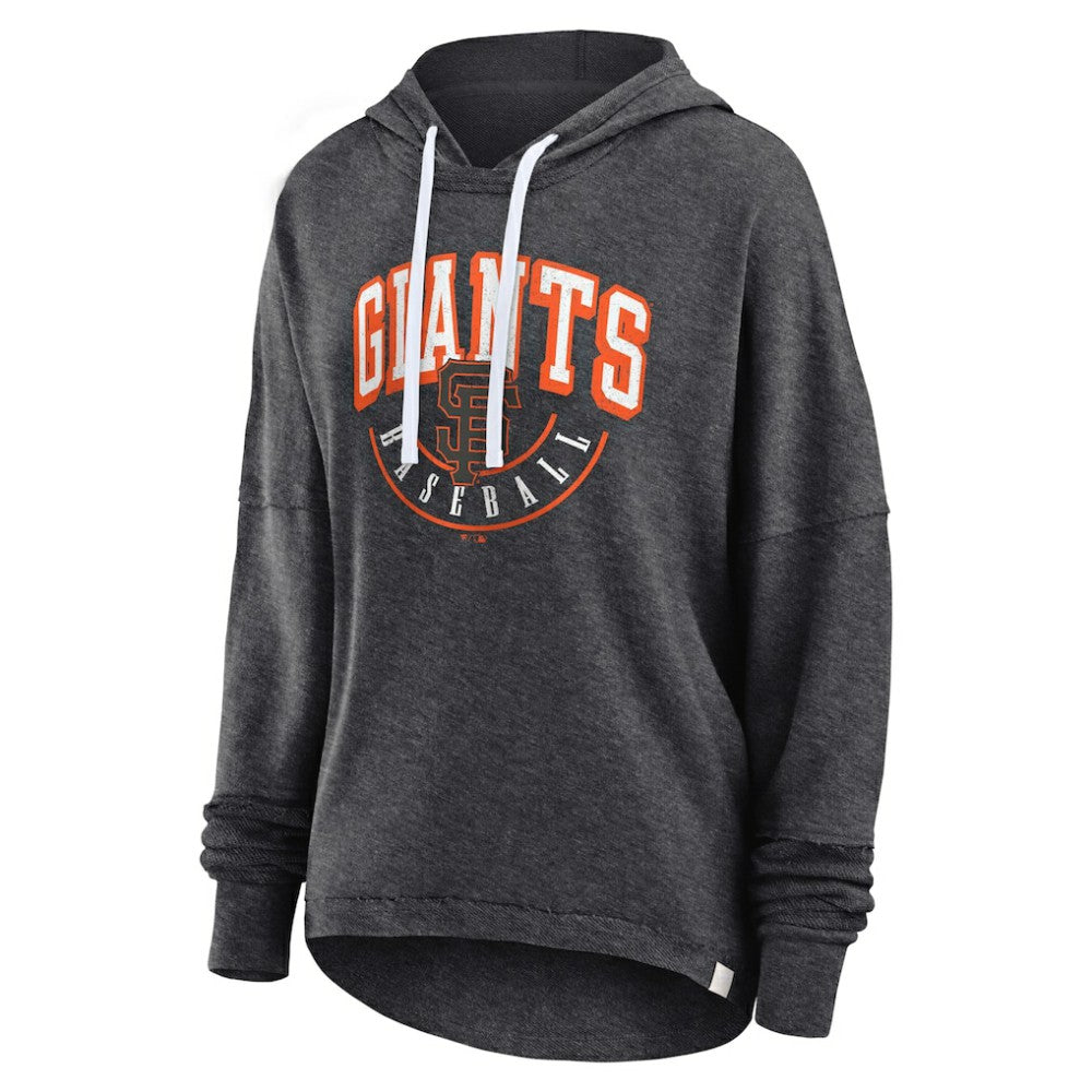 San Francisco Giants Fanatics Women's Luxe Pullover Hoodie - Heather Charcoal - Fanatics Sale