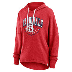 St. Louis Cardinals Fanatics Women's Luxe Pullover Hoodie - Heather Red - Fanatics Lifestyle