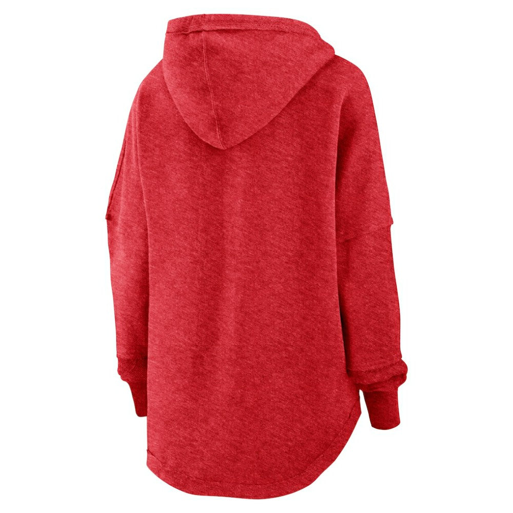 St. Louis Cardinals Fanatics Women's Luxe Pullover Hoodie - Heather Red - Fanatics Lifestyle