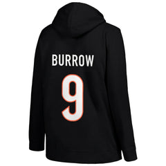 Joe Burrow Cincinnati Bengals Profile Women's Plus Size Player Name & Number Pullover Hoodie Black