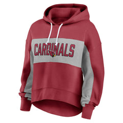 Fanatics Arizona Cardinals Women's Filled Stat Sheet Lighweight Modest Crop Hoodie Cardinal