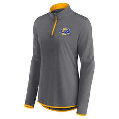Los Angeles Rams Women's Adult Corner Long Sleeve 1/4 Zip Top Gray
