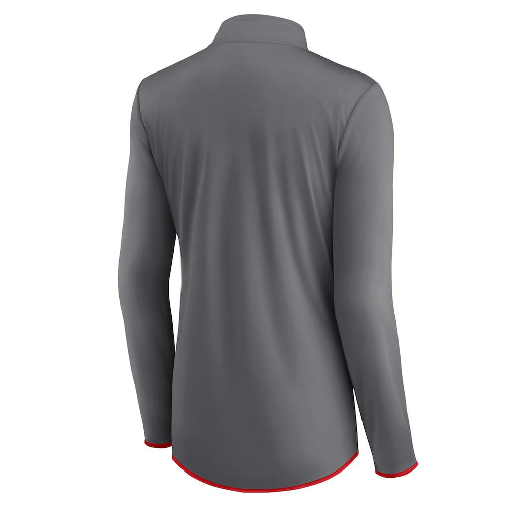New England Patriots Women's Adult Corner Long Sleeve 1/4 Zip Top Gray