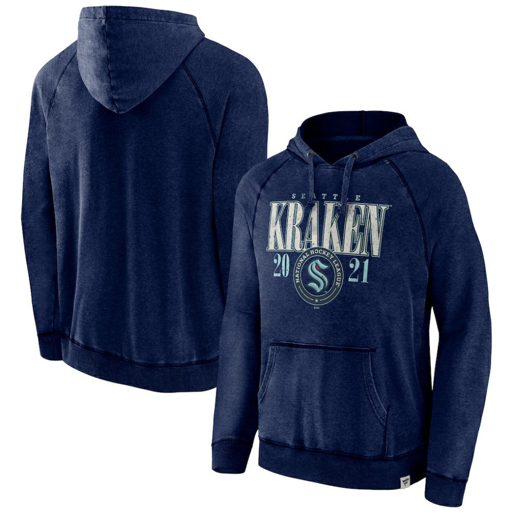 Seattle Kraken Fanatics Shoulder-To-Shoulder Raglan Pullover Hoodie - Heather Deep Sea Blue - NHL 5236795