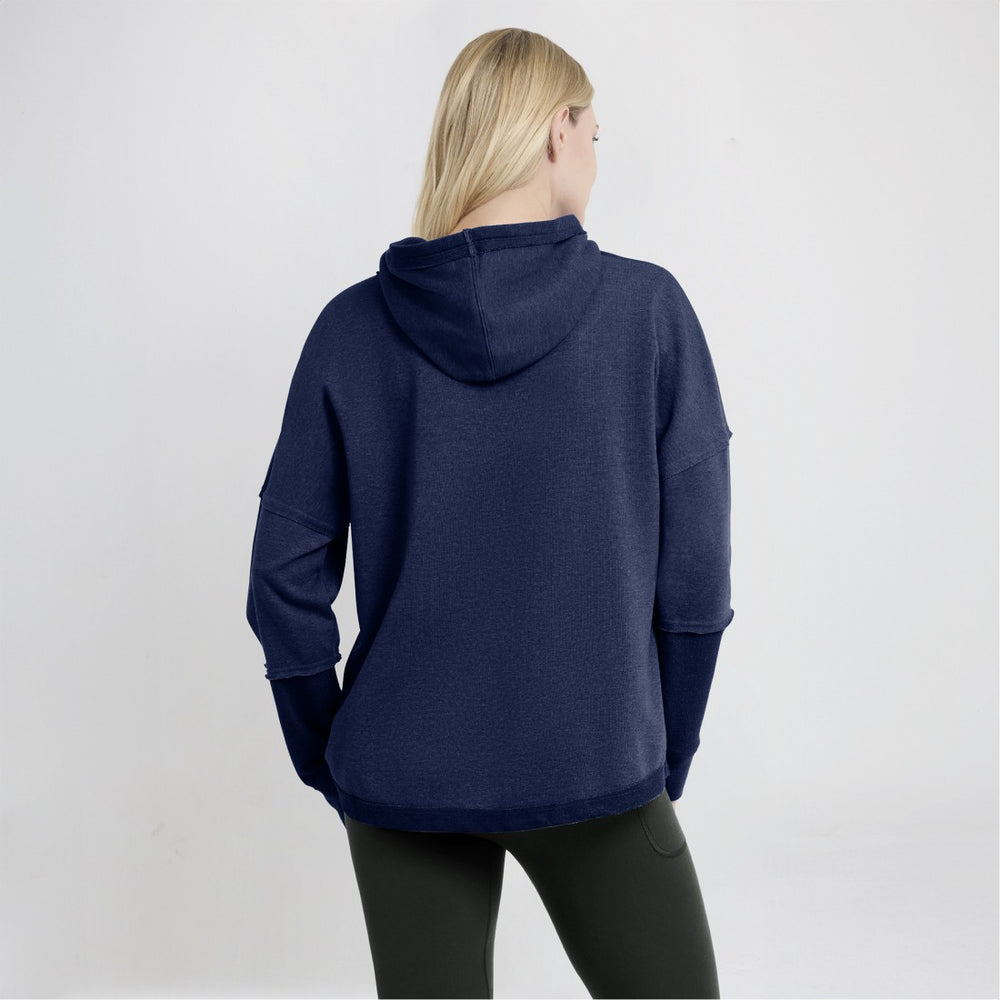 Fanatics Tennessee Titans Women's Lightewight Modest Crop Lounge Helmet Arch Pullover Hoodie Navy