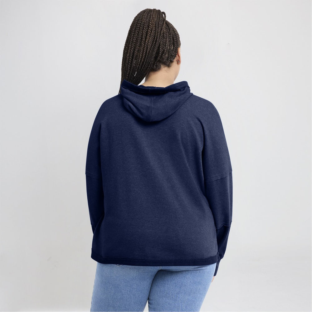 Fanatics Tennessee Titans Women's Lightewight Modest Crop Lounge Helmet Arch Pullover Hoodie Navy