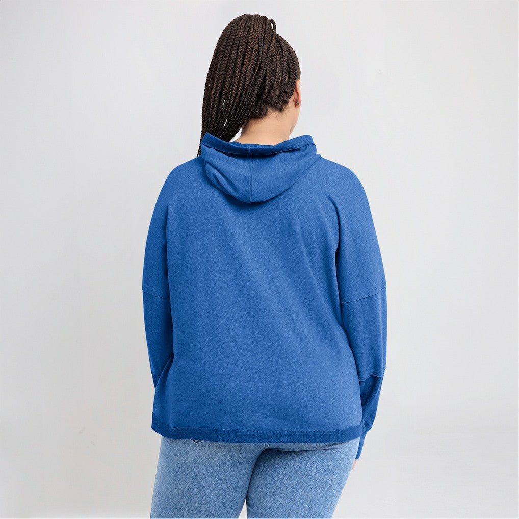 Fanatics Los Angeles Chargers Women's Lightewight Modest Crop Lounge Helmet Arch Pullover Hoodie Powder Blue