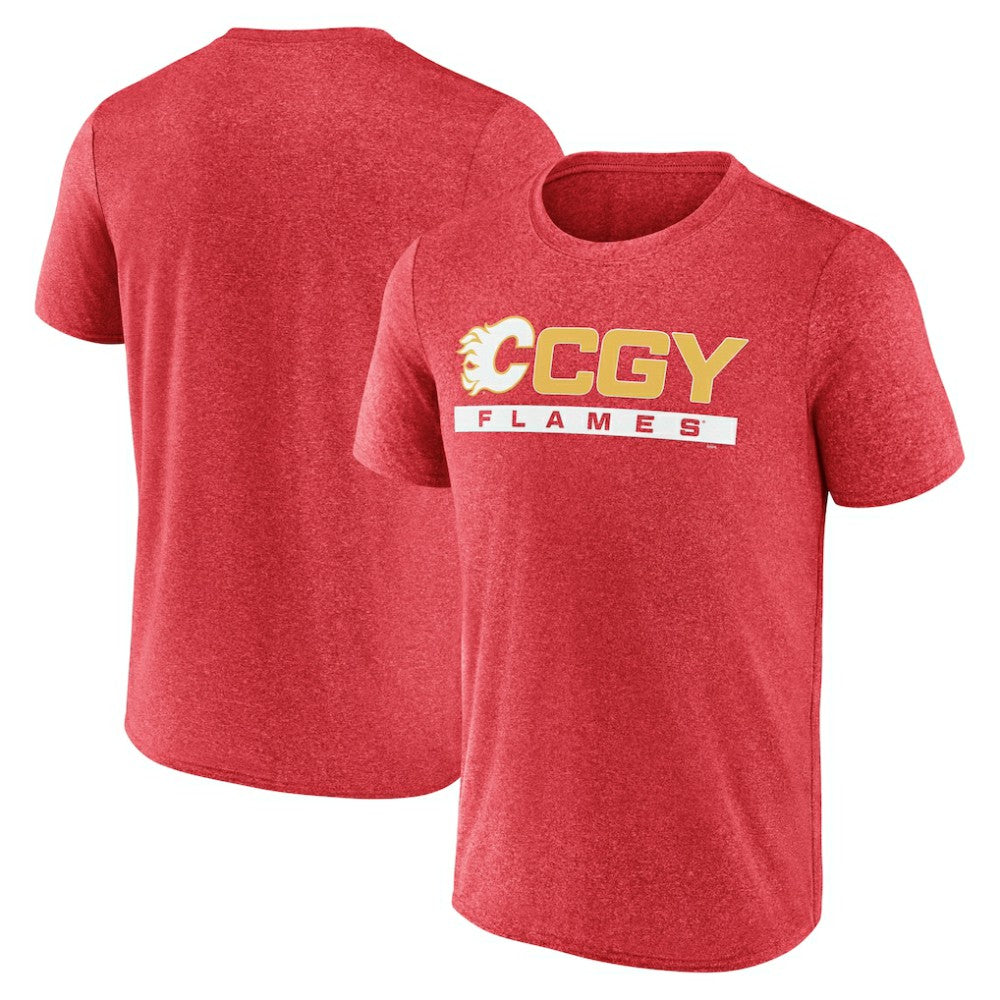 Calgary Flames Fanatics Playmaker T-Shirt - Heather Red - NHL 5237105