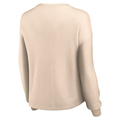Fanatics Las Vegas Raiders Women's Go For It Notch Neck Waffle Knit Lightweight Long Sleeve T-Shirt Tan