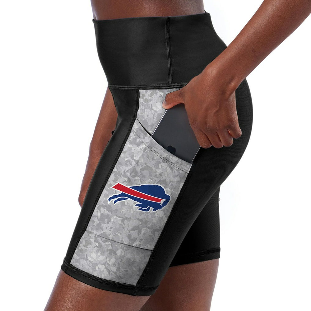 Buffalo Bills Certo Women's High Waist Logo Two-Pocket Biker Shorts Black