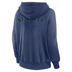 Seattle Kraken Fanatics Women's Breakout Lace-Up Pullover Hoodie - Navy - NHL 5241734