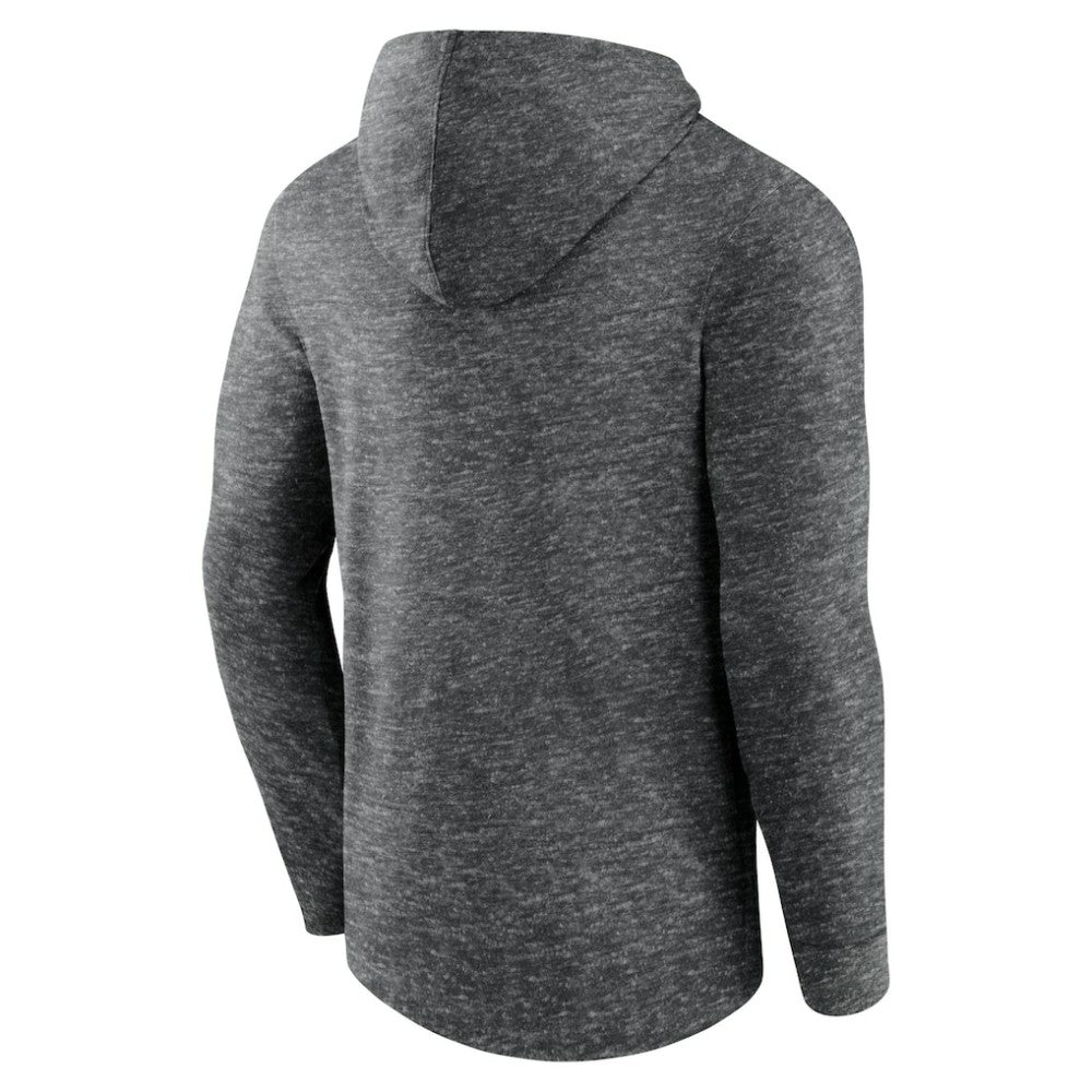 St. Louis Blues Fanatics Stacked Long Sleeve Hoodie T-Shirt - Heather Charcoal - NHL 5242319