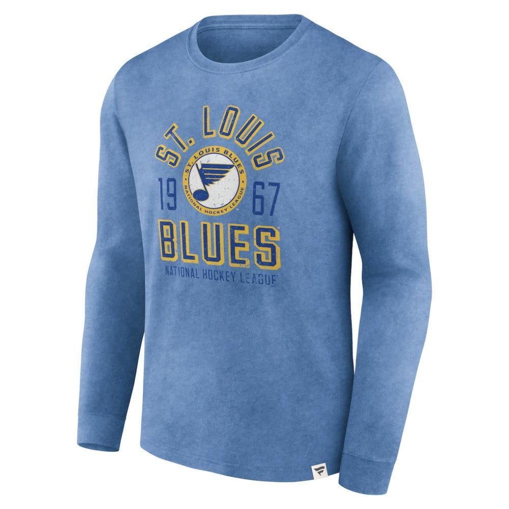 St. Louis Blues Fanatics Keep The Zone Long Sleeve T-Shirt - Heather Blue - NHL 5242376
