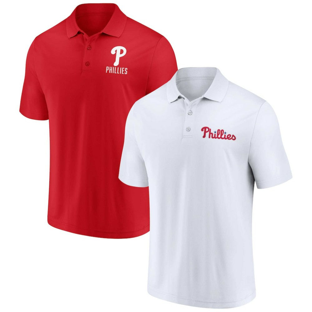 Philadelphia Phillies Fanatics Two-Pack Logo Lockup Polo Set - Red/White - Fanatics Online