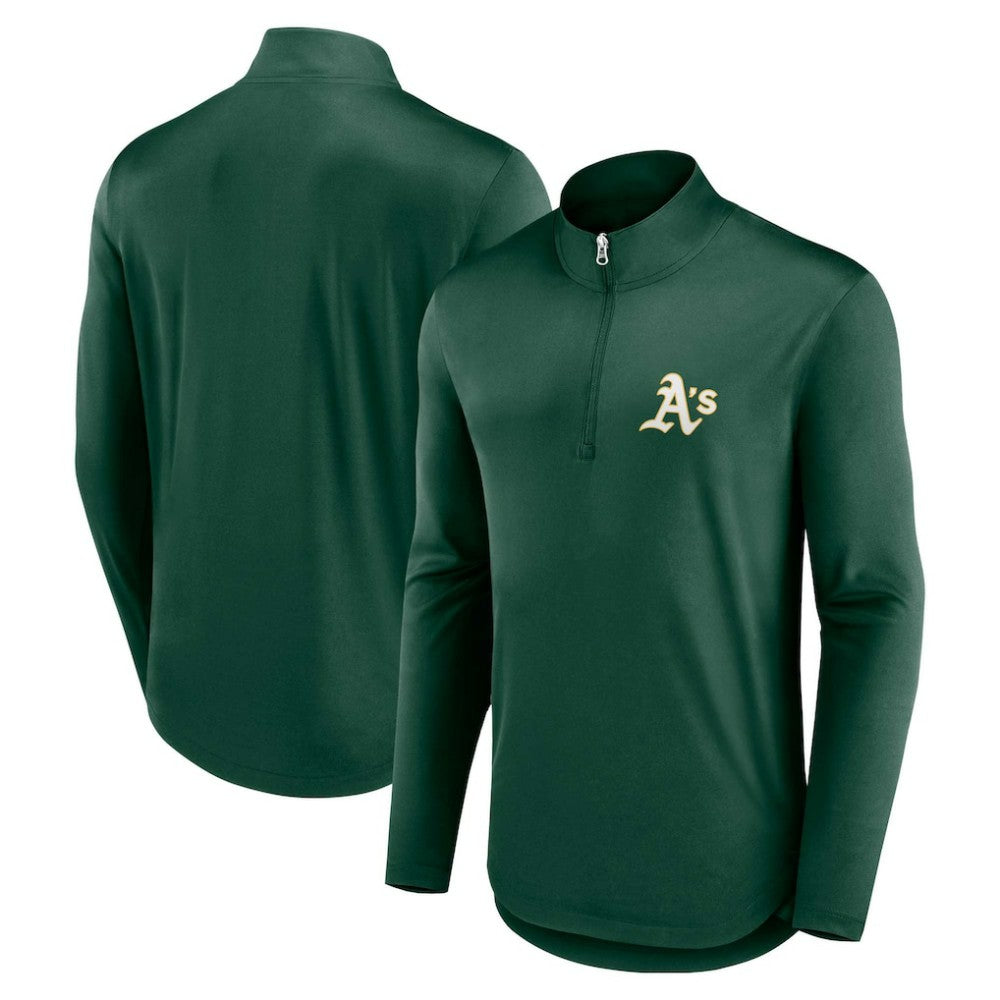 Athletics Fanatics Quarterback Quarter-Zip Top - Green - Fanatics Lifestyle