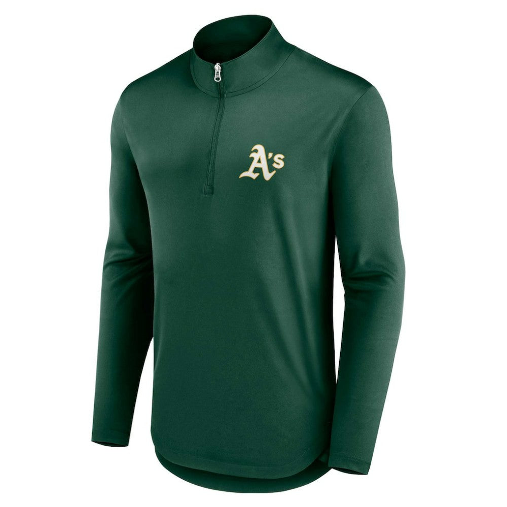 Athletics Fanatics Quarterback Quarter-Zip Top - Green - Fanatics Lifestyle
