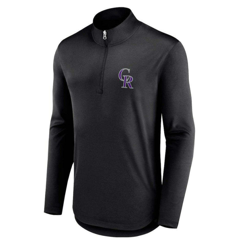 Colorado Rockies Fanatics Quarterback Quarter-Zip Top - Black - Fanatics Lifestyle