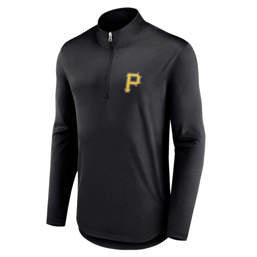 Pittsburgh Pirates Fanatics Quarterback Quarter-Zip Top - Black - Fanatics Discount