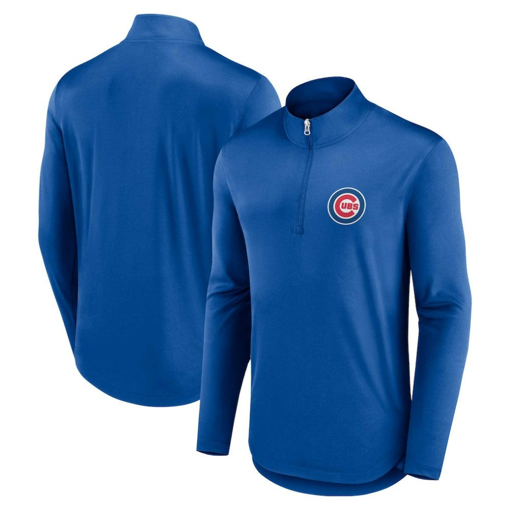 Chicago Cubs Fanatics Quarterback Quarter-Zip Top - Royal - Fanatics Lifestyle