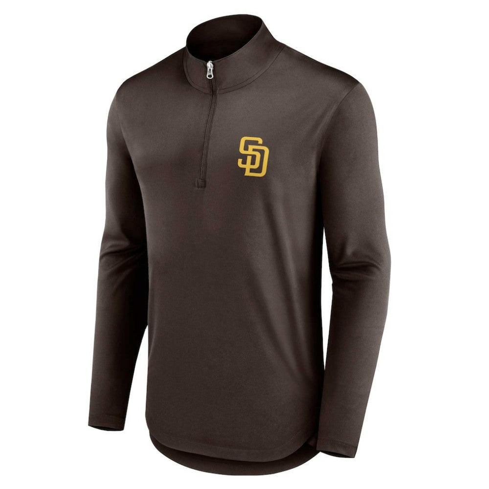 San Diego Padres Fanatics Quarterback Quarter-Zip Top - Brown - Fanatics Lifestyle