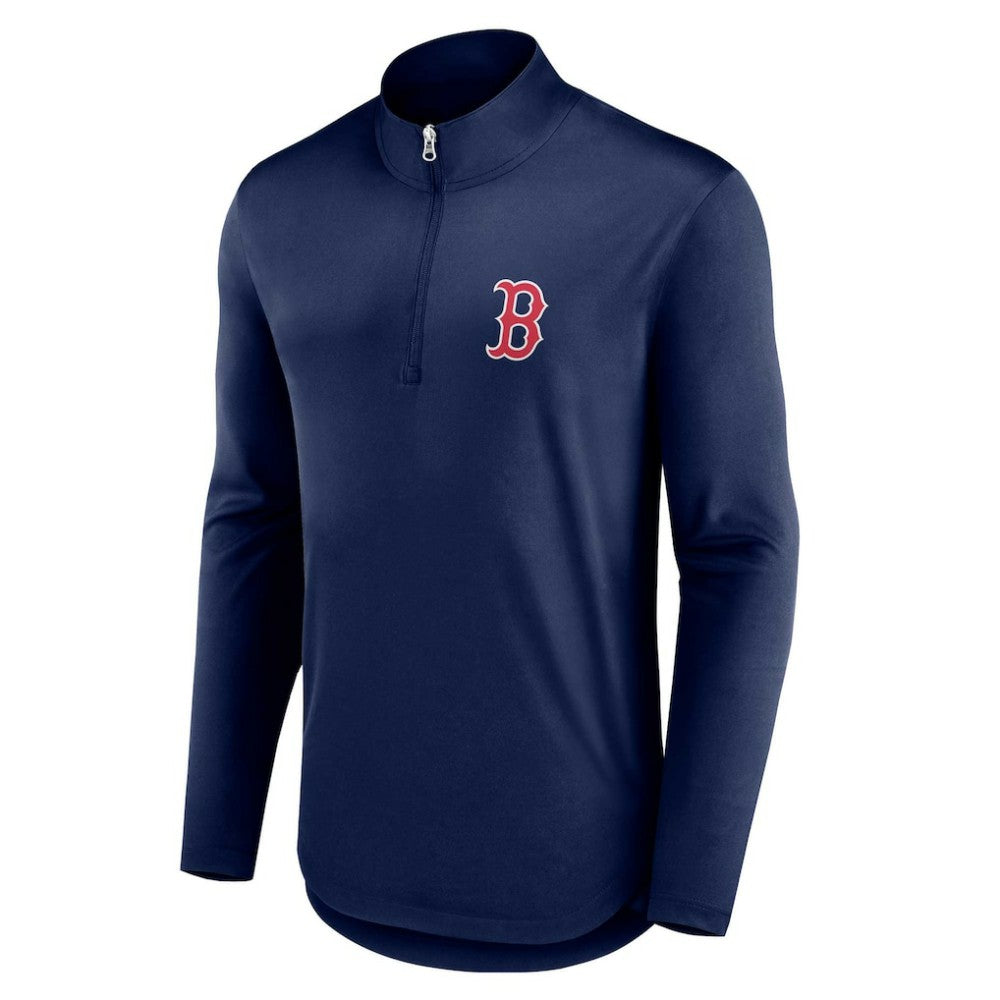 Boston Red Sox Fanatics Quarterback Quarter-Zip Top - Navy - Fanatics Discount