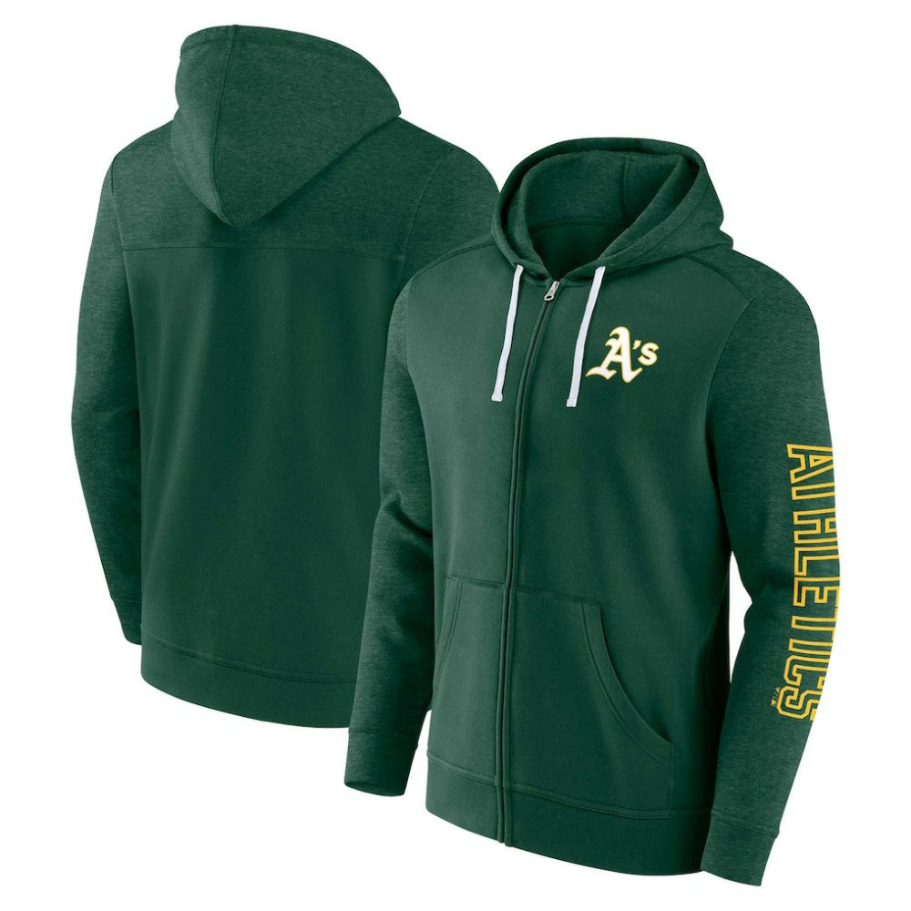 Athletics Fanatics Offensive Line Up Lightweight Full-Zip Hoodie - Green - Fanatics on Sale