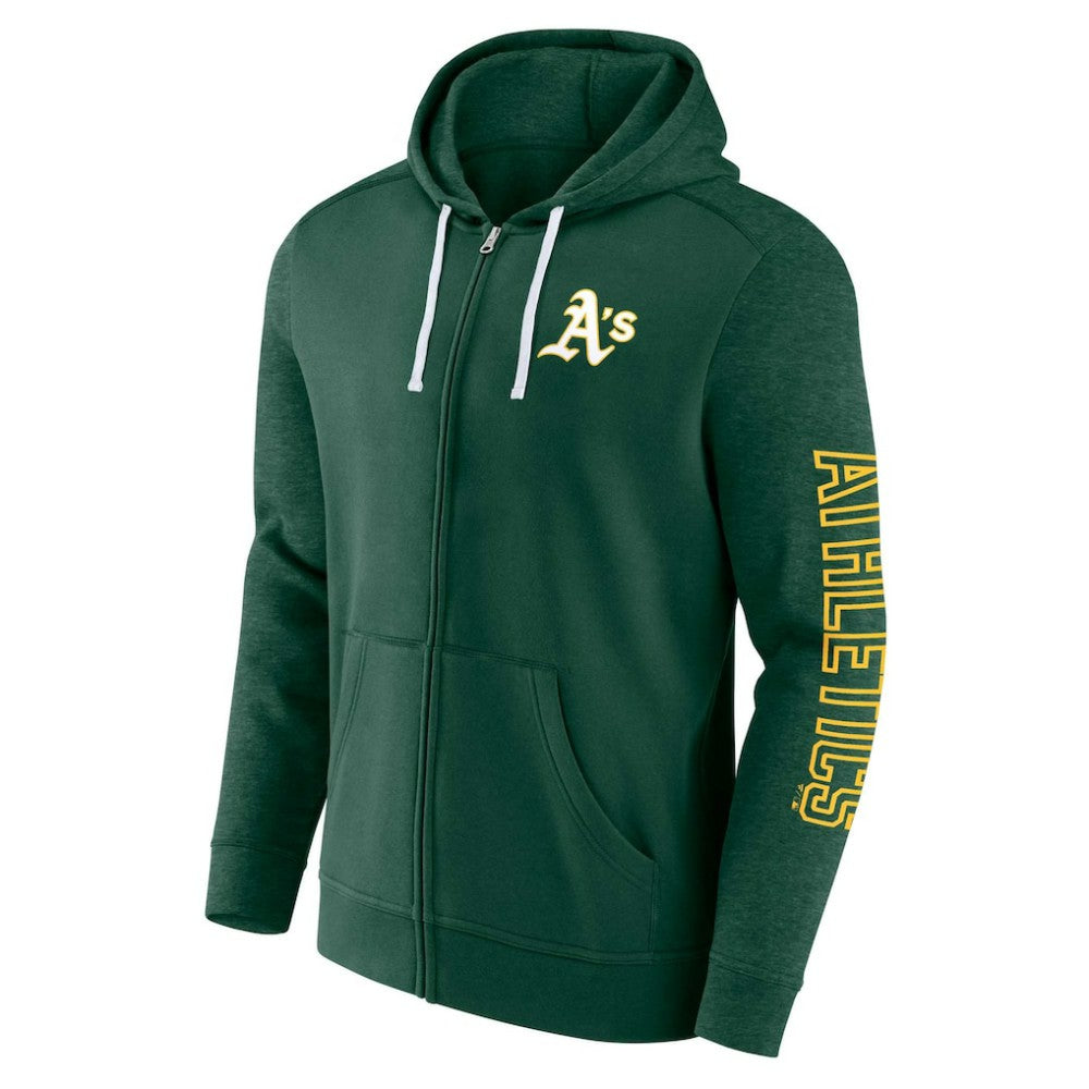 Athletics Fanatics Offensive Line Up Lightweight Full-Zip Hoodie - Green - Fanatics on Sale