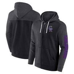 Colorado Rockies Fanatics Offensive Line Up Lightweight Full-Zip Hoodie - Black - Fanatics on Sale