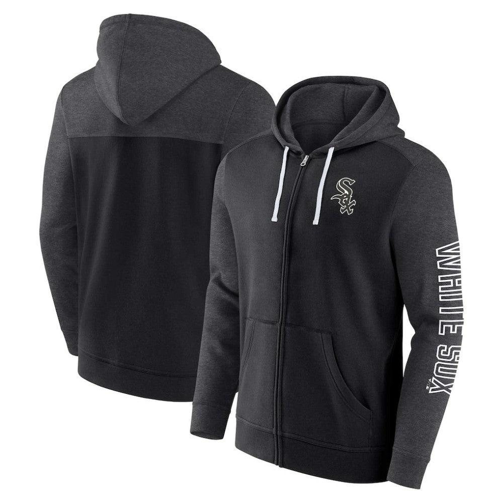 Chicago White Sox Fanatics Offensive Line Up Lightweight Full-Zip Hoodie - Black - Fanatics Discount