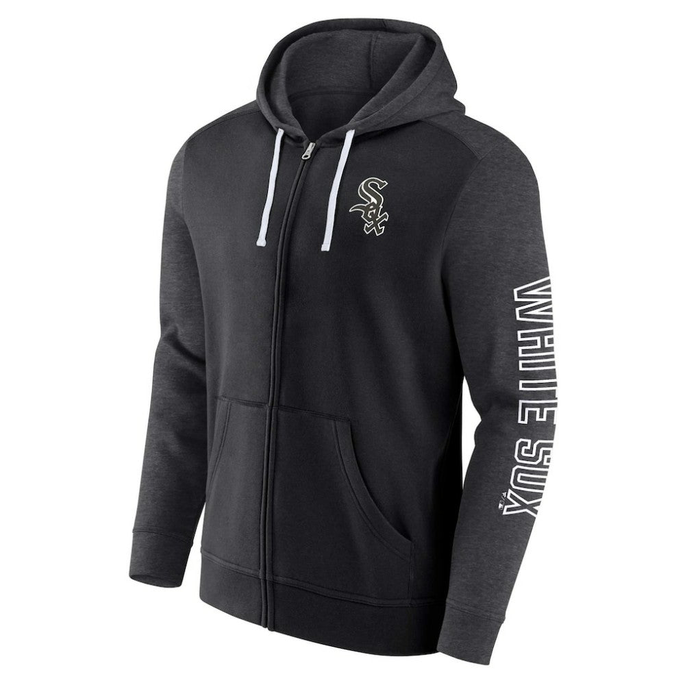 Chicago White Sox Fanatics Offensive Line Up Lightweight Full-Zip Hoodie - Black - Fanatics Discount