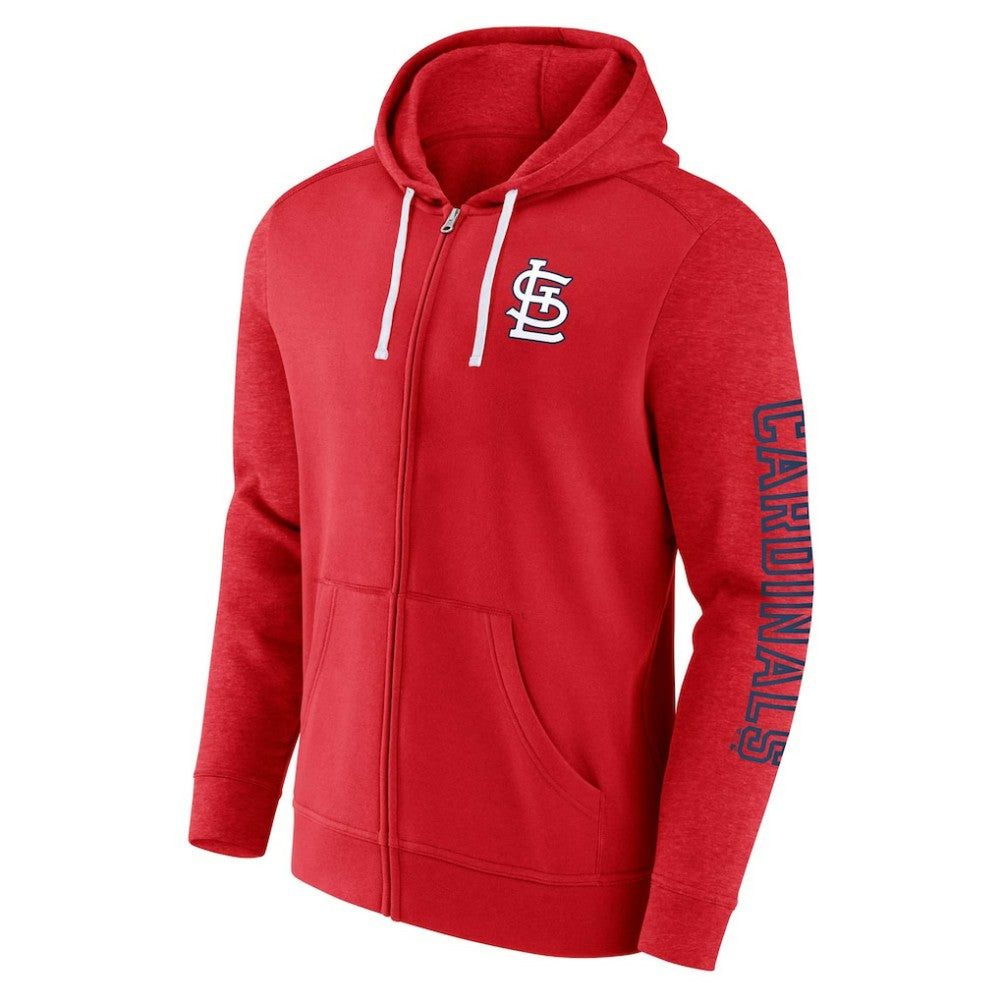 St. Louis Cardinals Fanatics Offensive Line Up Lightweight Full-Zip Hoodie - Red - Fanatics Online