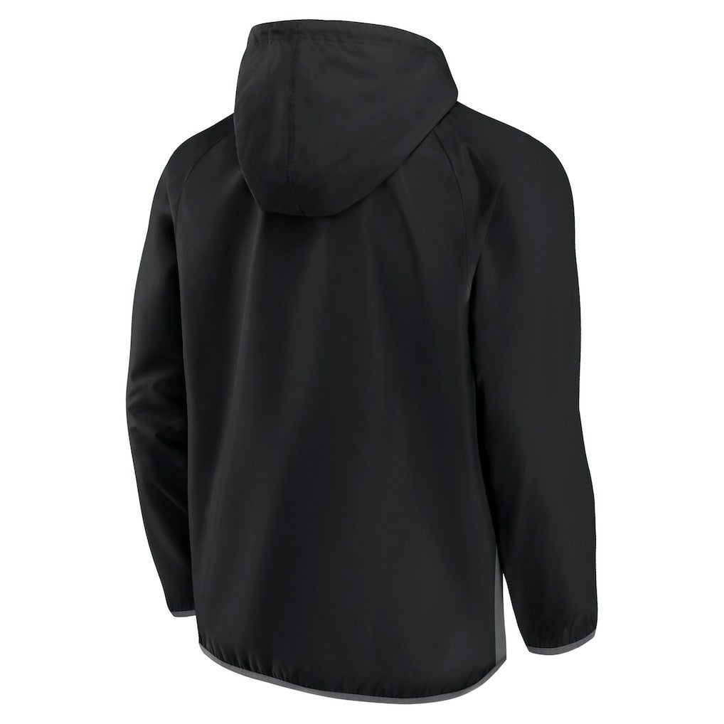 Brooklyn Nets Anorak Flagrant Foul Color-Block Raglan Hoodie Half-Zip Jacket Black/Gray | Fanatics US
