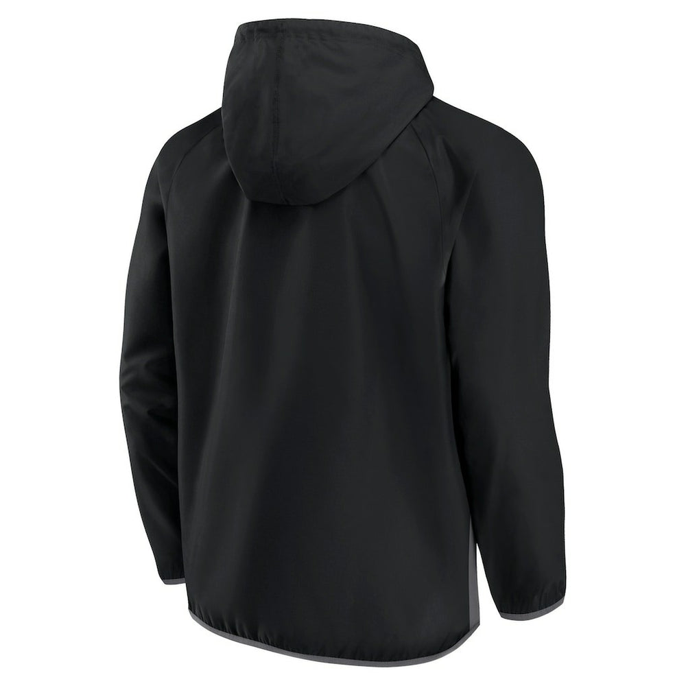 Brooklyn Nets Anorak Flagrant Foul Color-Block Raglan Hoodie Half-Zip Jacket Black/Gray | Fanatics US